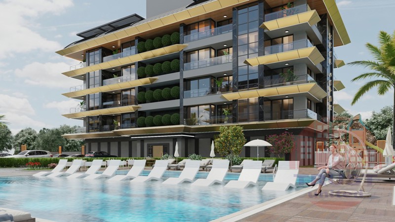 Royal apartments in deluxe residential complex in Kargicak, Alanya