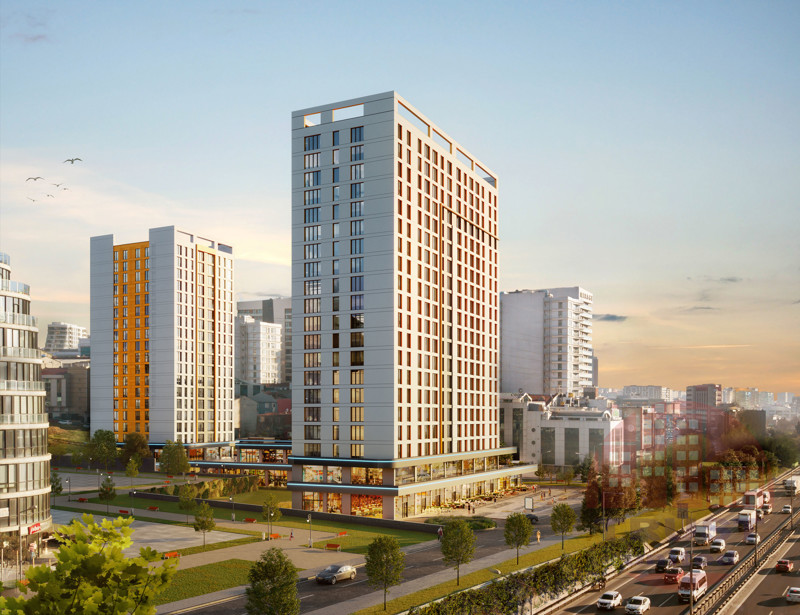 Premium apartments in minimalistic residential complex in Basin Ekspres, Istanbul