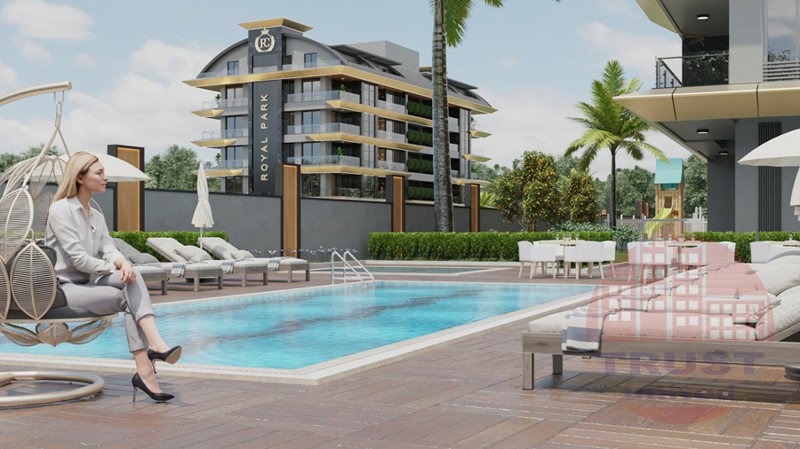 Royal apartments in deluxe residential complex in Kargicak, Alanya