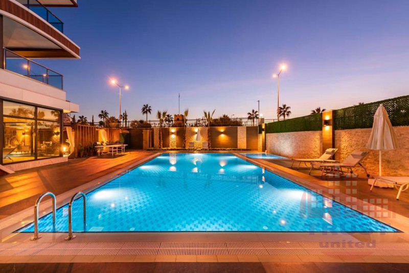 Exclusive seafront penthouse at modern residence in Kestel, Alanya