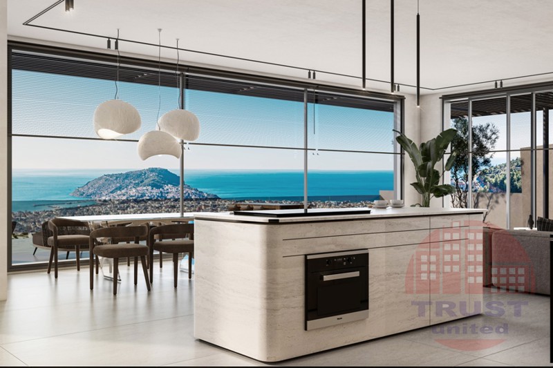 Deluxe villas with charming sea and Alanya castle views