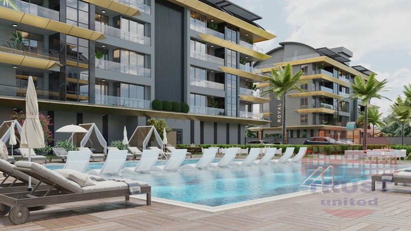 Royal apartments in deluxe residential complex in Kargicak, Alanya