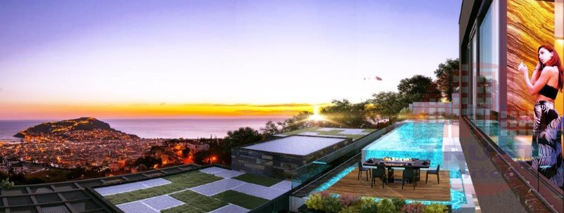 Deluxe villas with charming sea and Alanya castle views