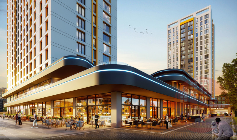 Premium apartments in minimalistic residential complex in Basin Ekspres, Istanbul