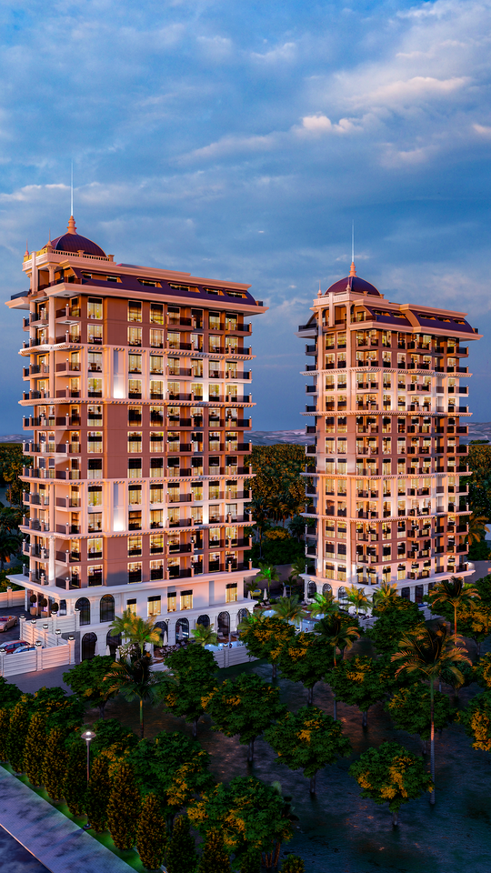 Seafront apartments in modern residential complex in Mahmutlar